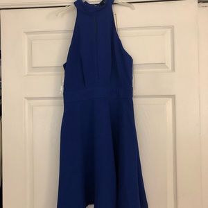 Stylish halter top fit and flare dress